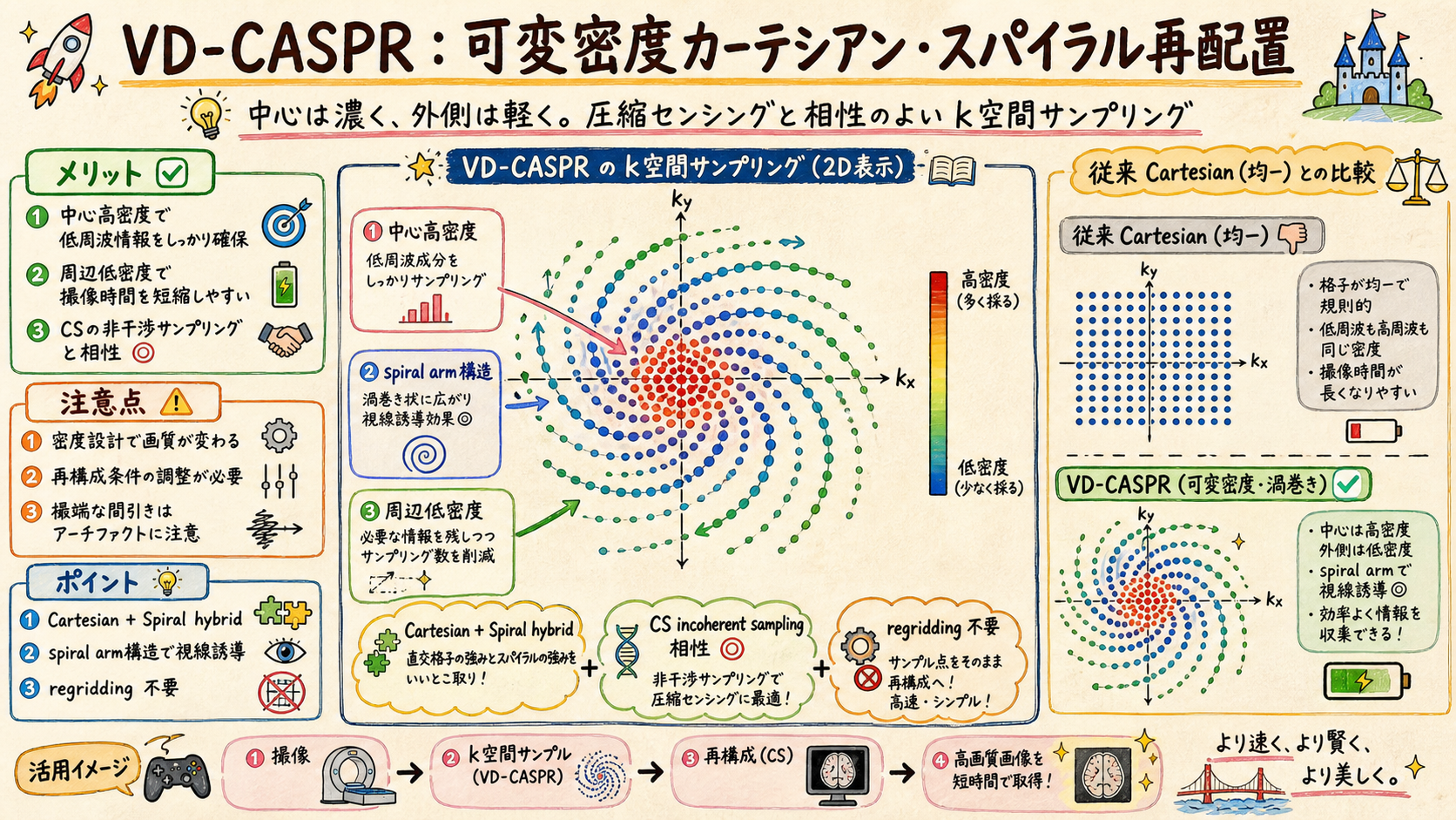 VD-CASPR k-space pattern